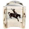 Montana Woodworks Montana Collection Magazine Rack with Laser Engraved Bronc Design, 18" L x 14" W x 16" H, Ready to Finish view 3