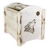 Montana Woodworks Montana Collection Magazine Rack with Laser Engraved Wolf Design, 18" L x 14" W x 16" H, Ready to Finish view 1