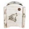 Montana Woodworks Montana Collection Magazine Rack with Laser Engraved Wolf Design, 18" L x 14" W x 16" H, Ready to Finish view 3