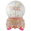 Elanze Designs Pink Rose Horse and Carousel 100MM Sturdy Wind Up Musical Glitter Water Snow Globe Tabletop Dresser Figurine Decoration Plays Tune Carousel Waltz view 4