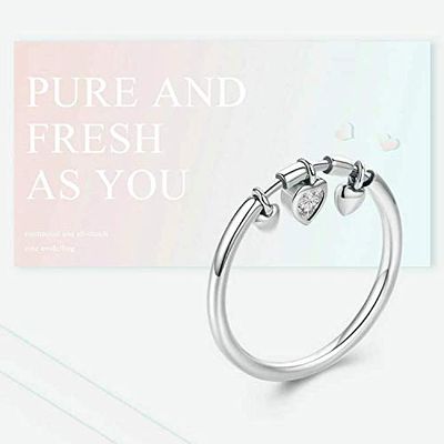 Bansriracha 925 Sterling Silver Glittering Heart Clear CZ Anel Female Ring Women Wedding Engagement Jewelry (6)