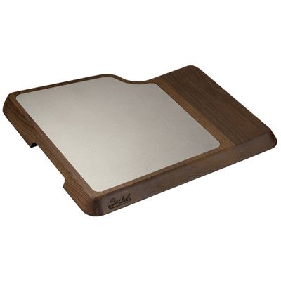 Berkel Presenting Board for Home Line 200-250 Slicers | Wooden Board | Stainless Steel Plate | Display Meat, Prosciutto, Cheese, Vegetables, and more | Made in Italy