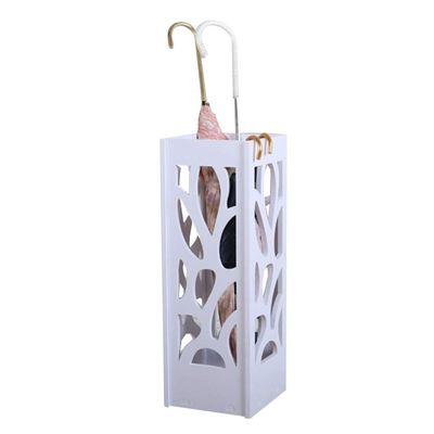 Umbrella Rack GUOYANHOME Wooden Umbrella Stand, Indoor Waterproof Umbrella Bucket Hotel Storage Basket, White 19X20X45CM