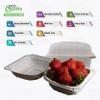 [250 Pack] 6x6 Eco Friendly Clam Shell Take Out Food Container - Mineral Filled Polypropylene, Tree Free - Restaurant Supplies, Microwavable, Bidodegradable, Recyclable, Heavy Duty, MFFP (6x6 inches) view 2