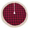 SARO LIFESTYLE Capuano Collection Red and Black Buffalo Plaid Tree Skirt with Sherpa Trim, 72" view 2