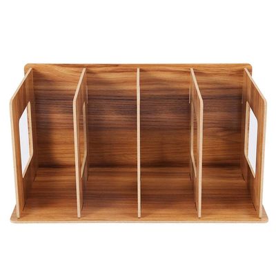 Simlug Wooden Desktop Bookshelf Rack Books DVD Storage Magazine Holder (#02(Cherry Wood))