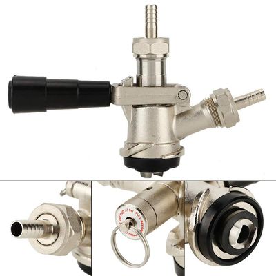 Beer Keg Coupler D System Tap Lever Handle, Black with Safety Pressure Relief Valve for US Domestic
