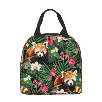PrelerDIY Cute Red Panda Lunch Box Insulated Meal Bag Lunch Bag Reusable Snack Bag Food Container For Boys Girls Men Women School Work Travel Picnic