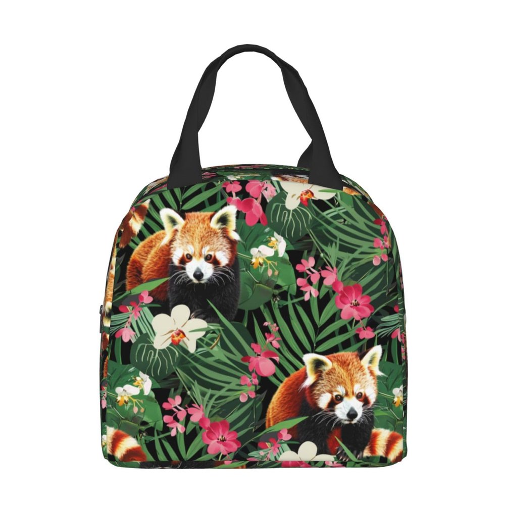 PrelerDIY Cute Red Panda Lunch Box Insulated Meal Bag Lunch Bag Reusable Snack Bag Food Container For Boys Girls Men Women School Work Travel Picnic