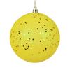 Vickerman 8" Yellow Sequin Ball Ornament. view 1