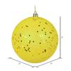 Vickerman 8" Yellow Sequin Ball Ornament. view 2