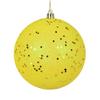 Vickerman 8" Yellow Sequin Ball Ornament. view 4