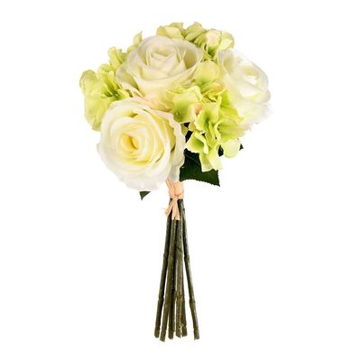 13 Grn Cream Rose Hydrangea Boquet Pk/2