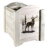 Montana Woodworks Homestead Collection Magazine Rack with Laser Engraved Elk Design, 18" L x 14" W x 16" H, Ready to Finish view 1