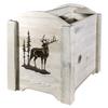 Montana Woodworks Homestead Collection Magazine Rack with Laser Engraved Elk Design, 18" L x 14" W x 16" H, Ready to Finish view 3