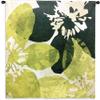 Bloomer Tile VI by James Burghardt | Woven Tapestry Wall Art Hanging | Crisp Bold Flowers in Green and Yellow | 100% Cotton USA Size 30x30 view 1
