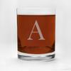 4 Piece Glass Set Engraved with A-Letter Monogram, 13.5-Ounce view 2