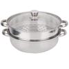 11in Double Boilder, steamer pot, pot vegetable steamer, stainless steel, FRP cover, bear 15KG, Uniformly heated, Rugged handle, Work with Gas, Electric and Grill stove top view 1