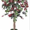 AMERIQUE Gorgeous 5' Ficus Capensia Tree Artificial Silk Plant, with Insertable Nursery Pot, Feel Real Technology, Super Quality, Green & Burgundy view 2