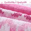 Cozy Line Home Fashions Cute Pink Butterfly Stripe Hearts 100% Cotton Soft Bedding Quilt Set, Coverlet, Bedspread (Twin - 5 Piece) view 4