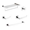 Spatium Design Modern Square Polished Chrome Bathroom Accessory Set view 1