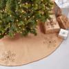 SARO LIFESTYLE Jeweled Collection Beaded Snowflake Design Tree Skirt, 72", Natural view 1