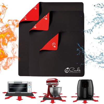 3 Pack Heat Resistant Mats for Countertop Heat Pad Protector & Appliance Sliders for Kitchen Cut to fit, Compatible with Ninja, Cuisinart, KitchenAid, Keurig & More