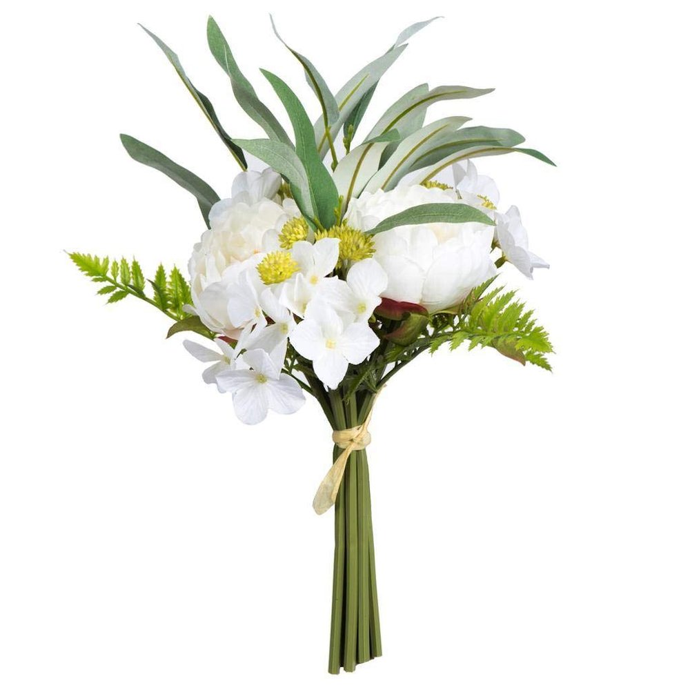 14'' White Peony Bouquet 2/Pk