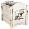 Montana Woodworks Montana Collection Magazine Rack with Laser Engraved Bear Design, 18" L x 14" W x 16" H, Ready to Finish view 1