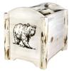 Montana Woodworks Montana Collection Magazine Rack with Laser Engraved Bear Design, 18" L x 14" W x 16" H, Ready to Finish view 3