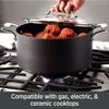 All-Clad Essentials Hard Anodized Nonstick Sauce Pan Set 4 Piece, 8, 10.25 Inch, 4 Quart Oven Broiler Safe 500F Pots and Pans, Cookware Black view 4