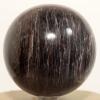 2.6" 415g Reddish Orange Deep Blue Jade Sphere Polished Natural Sparkling Gemstone Crystal Mineral Ball - India + Stand view 2