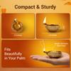 SATVIK 20 Pc Indian Pooja Kuber Diya for Diwali Decoration. Handmade Oil Lamp with Golden Engraved Made of Brass Metal. Vilakku for Puja Pooja. Traditional Indian Deepawali Housewarming Gift Items view 2
