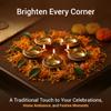 SATVIK 20 Pc Indian Pooja Kuber Diya for Diwali Decoration. Handmade Oil Lamp with Golden Engraved Made of Brass Metal. Vilakku for Puja Pooja. Traditional Indian Deepawali Housewarming Gift Items view 3