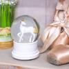 Elanze Designs Pearl White Unicorn 100MM Sturdy Wind Up Musical Glitter Water Snow Globe Tabletop Dresser Nightstand Figurine Decoration Plays Tune The Unicorn view 2