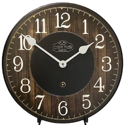 Black & Brown Wood Slats Wall Clock | Ultra Quiet Quartz Mechanism | Hand Made in USA Beautiful Crisp Lasting Color | Comes in 8 Sizes | 18-Inch