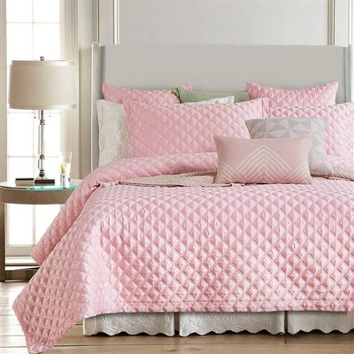 Icegrey Ultra Soft Luxury Quilted Bedspread Coverlet Set Full Queen Pink 3-Pieces Full/Queen 78x90