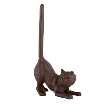 47th & Main Cast Iron Paper Towel Holder, 9.5-Inches Tall, Cat