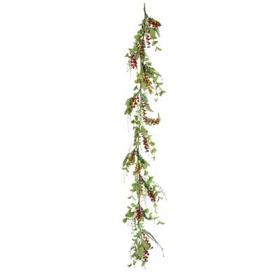 Vickerman 72" Artificial Mixed Fall Garland. Add a pop of Color and Texture to Any Natural dcor with This Vibrant, Maintenance Free Garland.