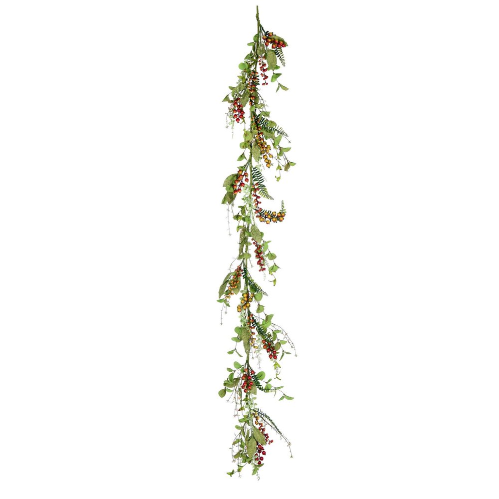 Vickerman 72" Artificial Mixed Fall Garland. Add a pop of Color and Texture to Any Natural dcor with This Vibrant, Maintenance Free Garland.