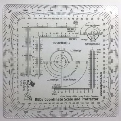 MapTools Risk Estimate Distances (Reds) Coordinate Grid Reader and Protractor