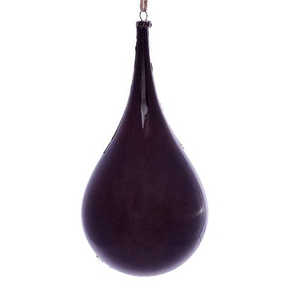 4 Burgundy Wood Grain Teardrop Orn 2/Bg