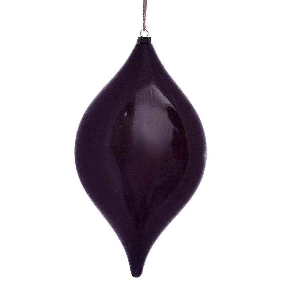 11.5 Burgundy Wood Grain Drop Orn 2/Bag