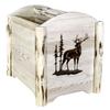 Montana Woodworks Montana Collection Magazine Rack with Laser Engraved Elk Design, 18" L x 14" W x 16" H, Ready to Finish view 1