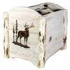 Montana Woodworks Montana Collection Magazine Rack with Laser Engraved Elk Design, 18" L x 14" W x 16" H, Ready to Finish view 3