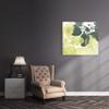 Bloomer Tile VI by James Burghardt | Woven Tapestry Wall Art Hanging | Crisp Bold Flowers in Green and Yellow | 100% Cotton USA Size 44x44 view 2