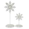 CraftBuddyUS Three Diamante Silver Jewelled Snowflake Wedding, Party Name Card Holder (Short) view 1