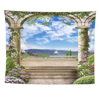 Izielad Balcony of Palace Lake Fabric Wall Hanging Decor for Bedroom Living Room Dorm 73X95CM 28.7X377.4IN