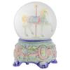 Elanze Designs Purple Floral Horse and Carousel 100MM Sturdy Wind Up Musical Glitter Water Snow Globe Tabletop Dresser Nightstand Figurine Decoration Plays Tune Carousel Waltz view 1