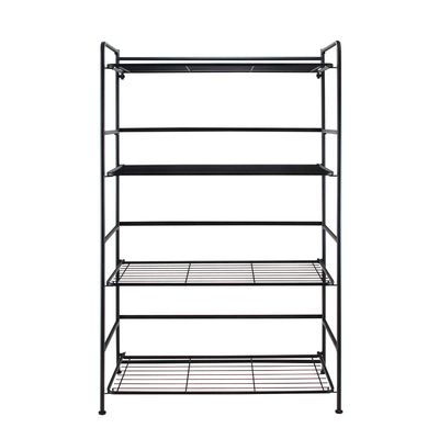 Advantus FlipShelf Four-Shelf Unit, 26.5w x 12d x 43h, Black